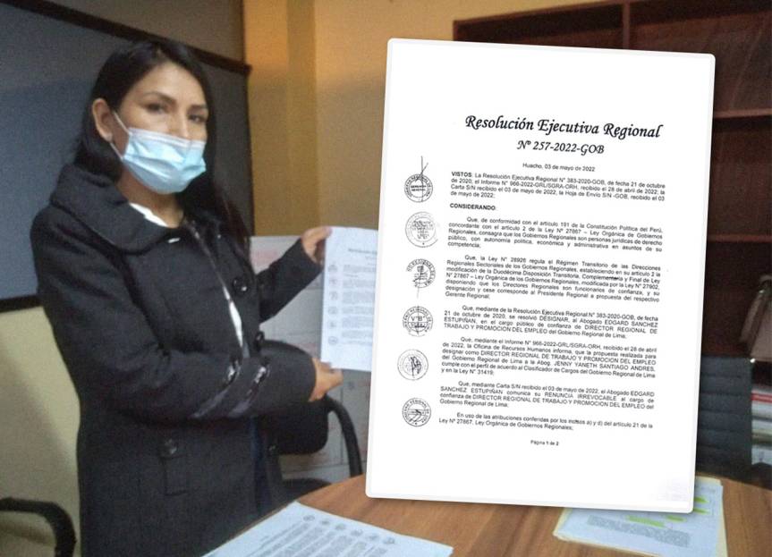 Gore Lima designa a Jenny Santiago Andrés como directora regional de Trabajo y Promoción del&nbsp;Empleo