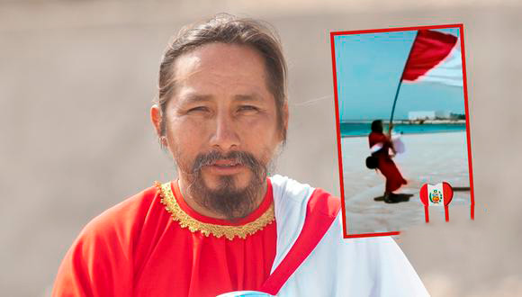 Qatar: Hincha israelita fue arrastrado por fuerte viento mientras alzaba la bandera de Perú ¡Se&nbsp;asustó!