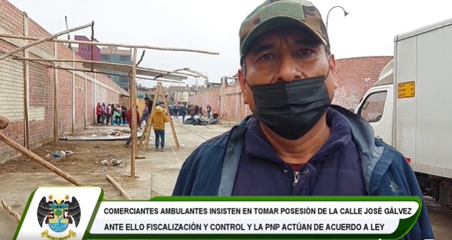 Comerciantes ambulantes insisten en tomar posesión de la calle José&nbsp;Gálvez