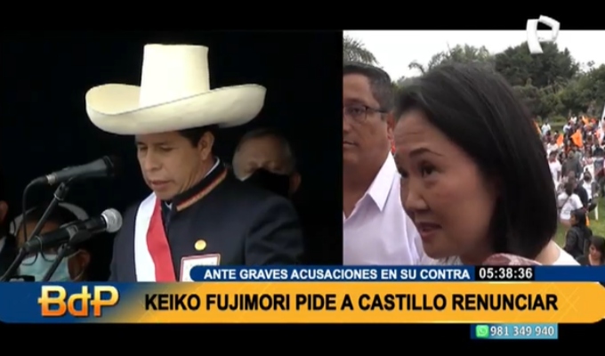 Keiko sobre vacancia presidencial: “si el Congreso no llega a consensos debe evaluar adelanto de&nbsp;elecciones”