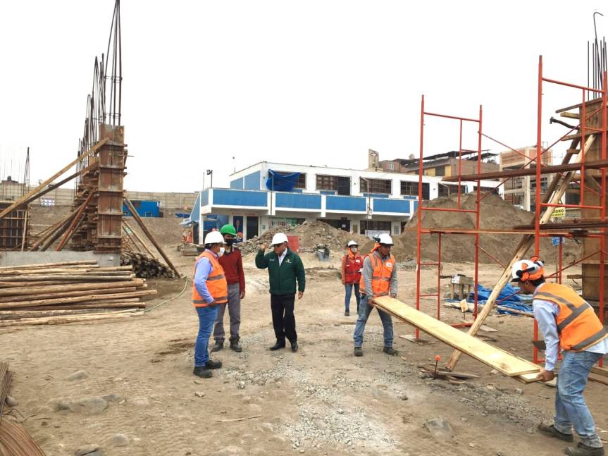 Ricardo Chavarría supervisa avance en construcción del colegio Juan Pascual Pringles, con inversión superior a 23.6 millones de soles, en&nbsp;Chancay