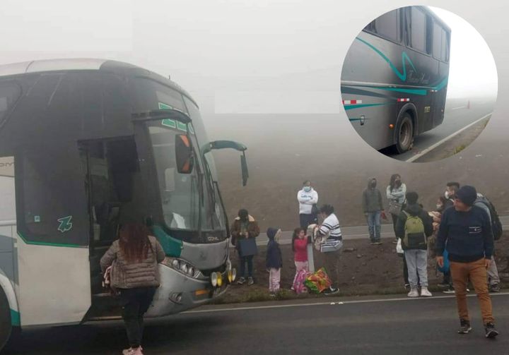 Pasajeros quedaron varados en la Variante de Pasamayo por mal estado de bus&nbsp;interprovincial