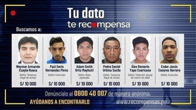 Sujetos que fugaron del penal de Samegua en Moquegua son incluidos en programa de&nbsp;recompensas