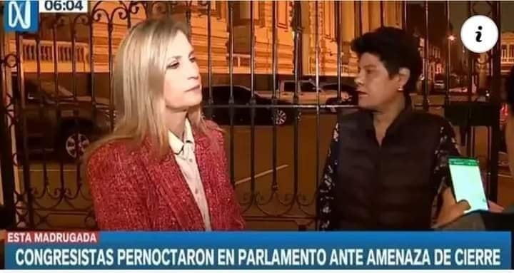 Congresistas Maria Del Carmen Alva y Norma Yarrow pernoctaron en el parlamento ante amenaza de cierre del Congreso de la&nbsp;República