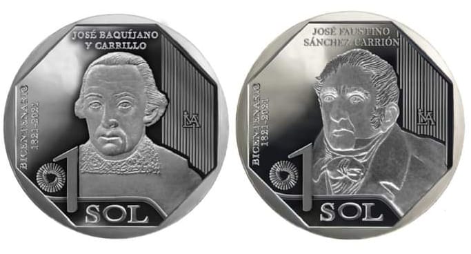 BCR lanza nuevas monedas de un sol alusivas a José Baquíjano y José Faustino Sánchez&nbsp;Carrión