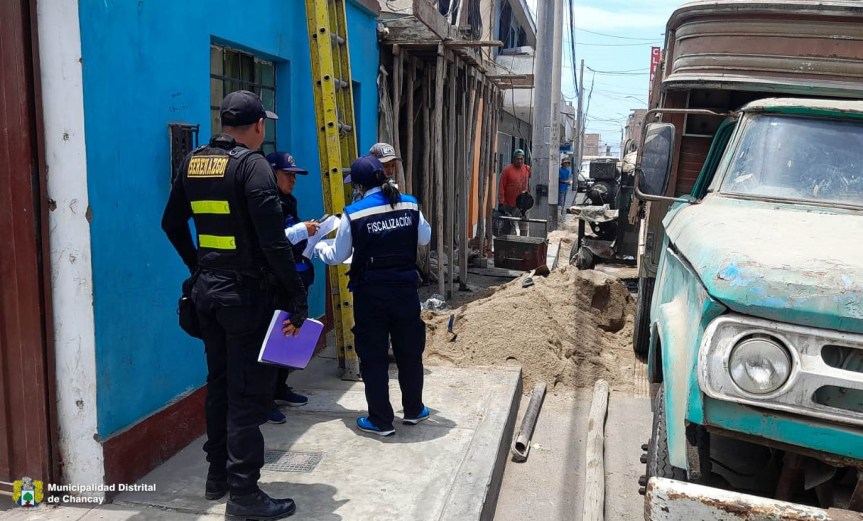 Personal de Fiscalización de Chancay intervinieron construcción que ocupaba vía&nbsp;pública