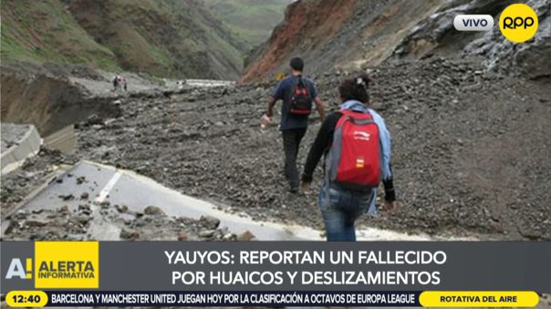Reportan un fallecido tras huaicos y deslizamientos en la provincia de&nbsp;Yauyos