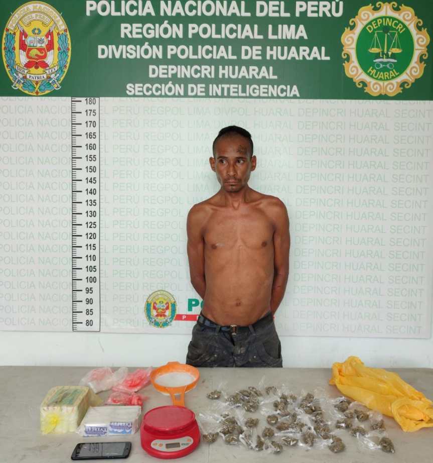 Huaral: SUJETO fue detenido por el presunto delito de tráfico ilícito de&nbsp;drogas