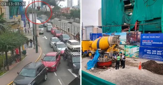 Jesús María: cámara de seguridad capta instante cuando el recipiente de cemento aplasta a&nbsp;obrero