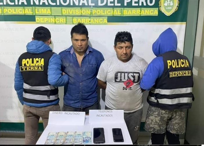 Supe: capturan a dos presuntos extorsionadores luego de recibir dinero de&nbsp;empresario