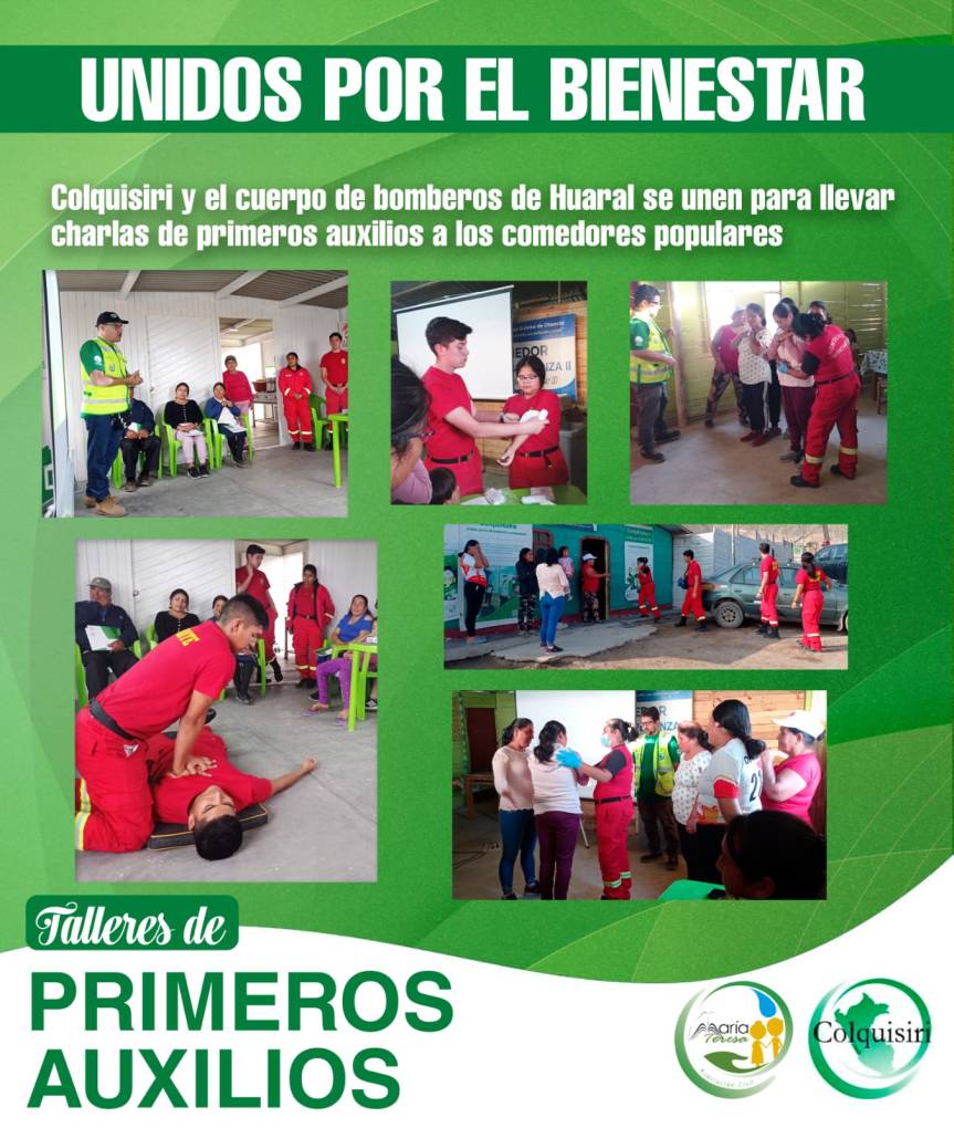 Colquisiri y el cuerpo de bomberos de Huaral se unen para llevar charlas de primeros auxilios a los comedores&nbsp;populares