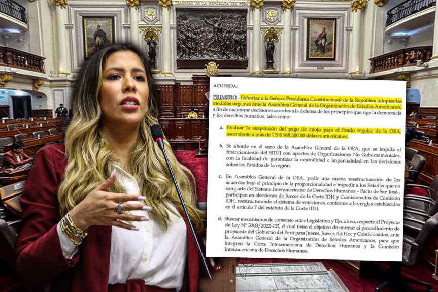 Congreso: Rosselli Amuruz solicita a Dina Boluarte suspender financiamiento para la&nbsp;OEA