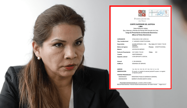 Marita Barreto presenta demanda de amparo para regresar al Equipo Especial contra la Corrupción del&nbsp;Poder