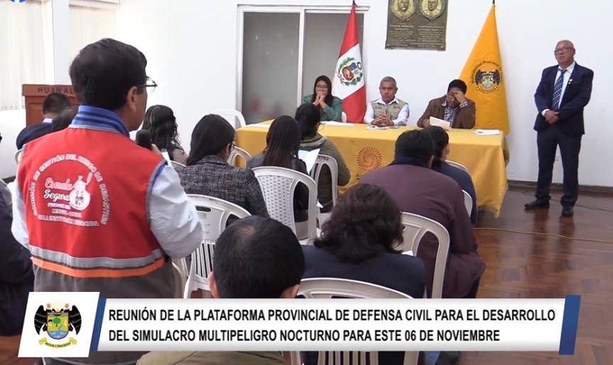 Reunión de la plataforma provincial de Defensa Civil para el desarrollo del Simulacro Multipeligro Nocturno para este 06 de&nbsp;noviembre
