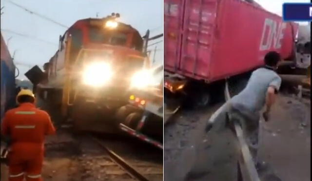 Callao: tráiler quiso ganarle el paso a un tren y terminó partido en&nbsp;2