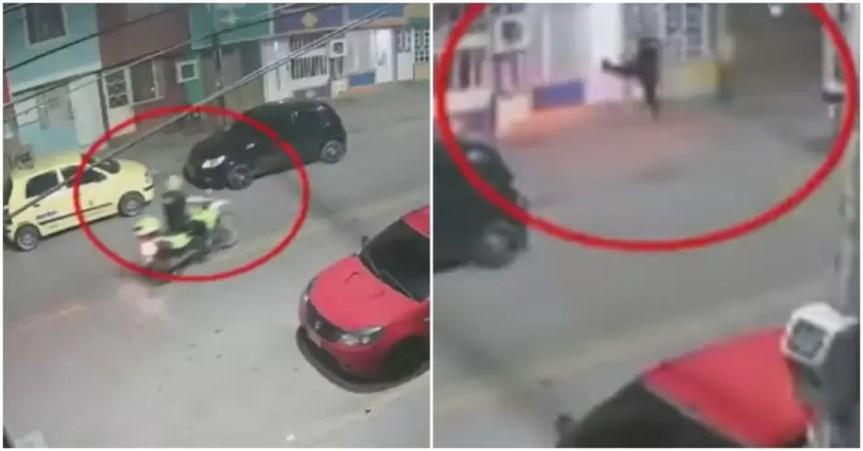 Policía en aparente estado de ebriedad cae de su moto y destroza casa de quienes intentaron&nbsp;ayudarlo