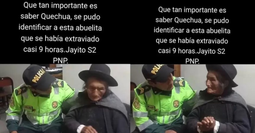 Policía le habla en quechua a adulta mayor extraviada y usuarios reaccionan: «Eso es&nbsp;inclusión»