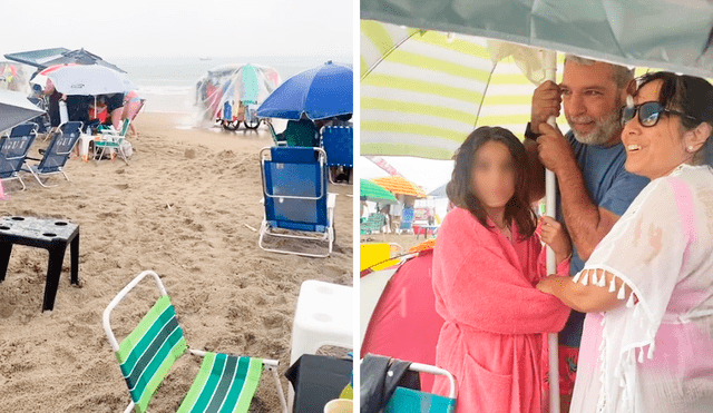 Van a la playa para disfrutar del sol, pero son sorprendidos por intensa llovizna: “¡Mis&nbsp;ahorros!”