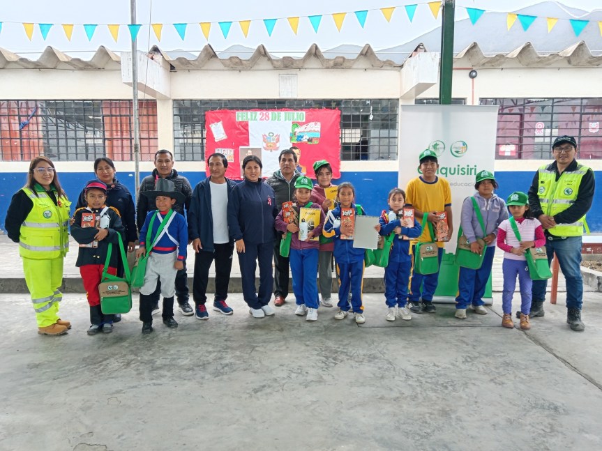Con mensajes sobre el cuidado del medio ambiente, alumnos de la I.E. de Nueva Estrella participaron del “Ecodibujo” de&nbsp;Colquisiri
