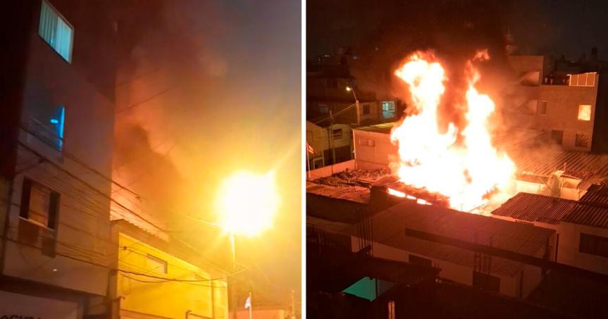 Incendio de grandes proporciones en Surco moviliza a 8 unidades del Cuerpo General de&nbsp;Bomberos