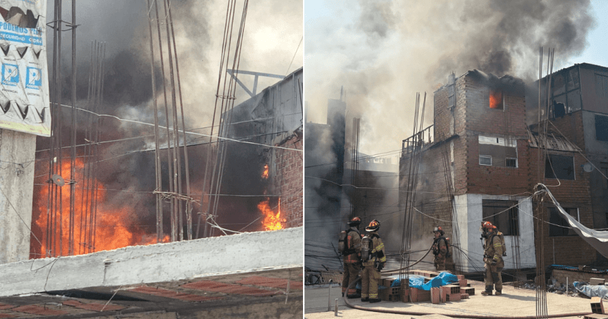 Incendio de grandes proporciones en Surco deja 3 heridos y afecta cerca de 10&nbsp;viviendas