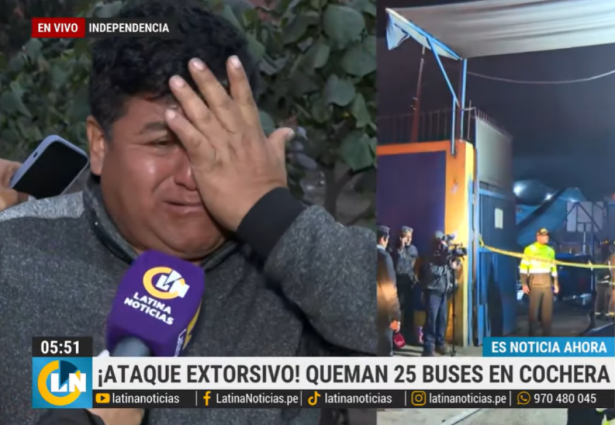Chofer rompe en llanto al ver su bus incendiado: «Todavía no lo termino de&nbsp;pagar»