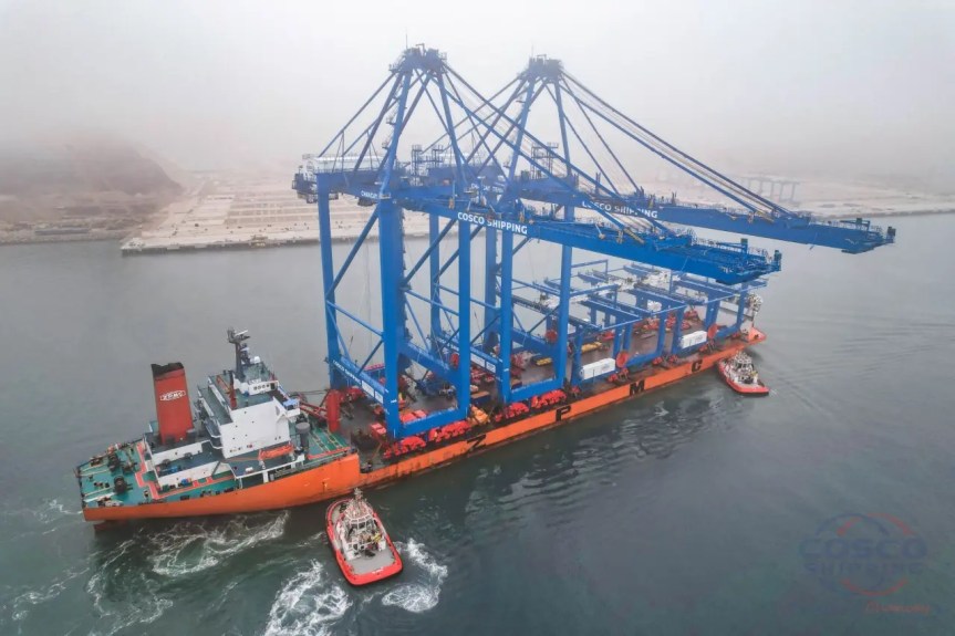 Cosco Shipping Ports recibe quinta nave con grúas para Puerto de&nbsp;Chancay