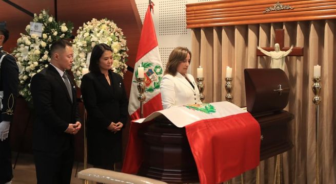 Dina Boluarte aparece en el velorio de Alberto&nbsp;Fujimori