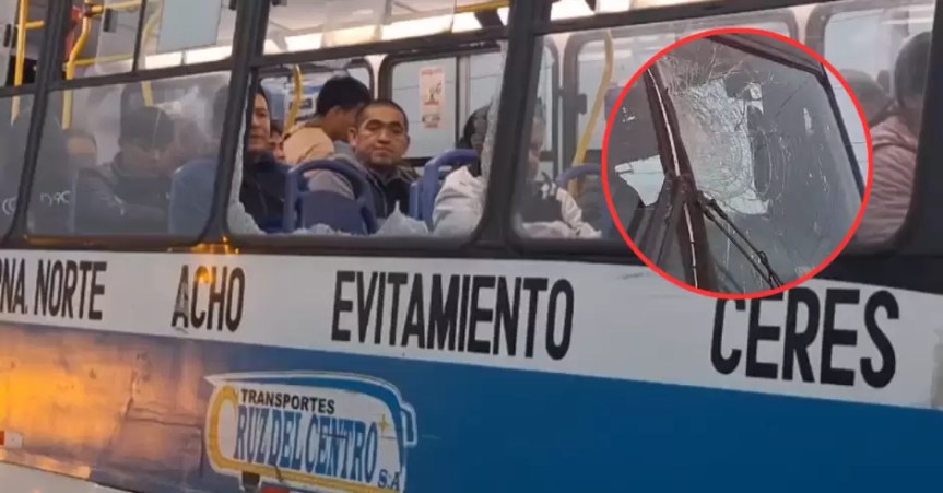 Paro de transportistas: Atacan bus ‘Cruz del Centro’ por no acatar movilización de este 23 de&nbsp;octubre