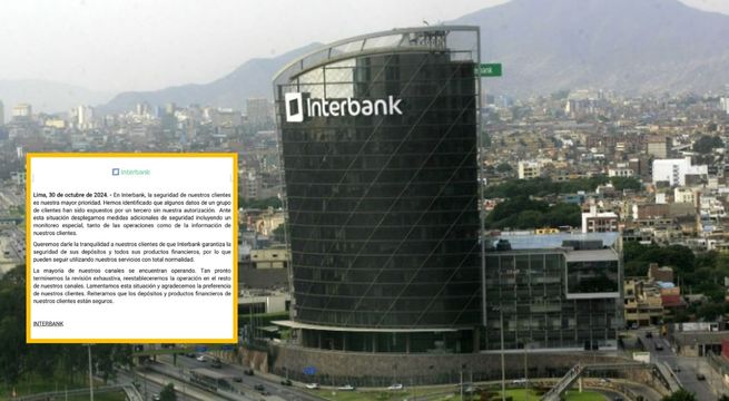 Interbank admite que datos de sus clientes «han sido expuestos por un tercero sin nuestra&nbsp;autorización»