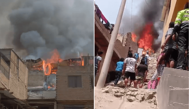 Incendio en San Juan de Lurigancho: fuego consume varias casas en la zona de&nbsp;Huáscar