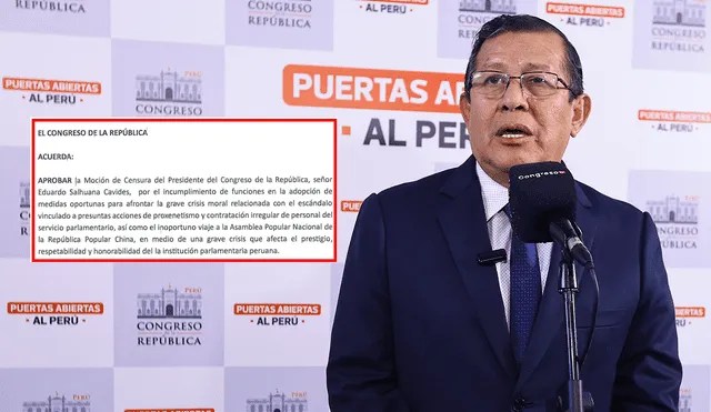 Congreso: presentan moción de censura contra Eduardo Salhuana tras su viaje a&nbsp;China