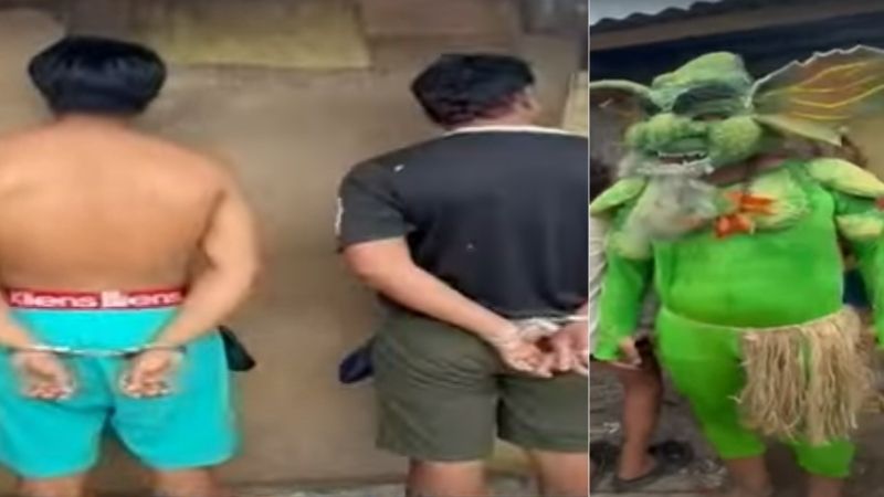 Policía se disfraza del ‘Tunche’ para capturar a clan familiar durante&nbsp;carnaval