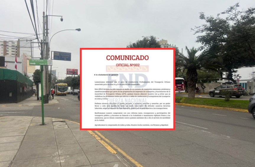 Transportistas SUSPENDEN PARO del 24 y 25 de julio «por amenazas de ATU y&nbsp;ET»