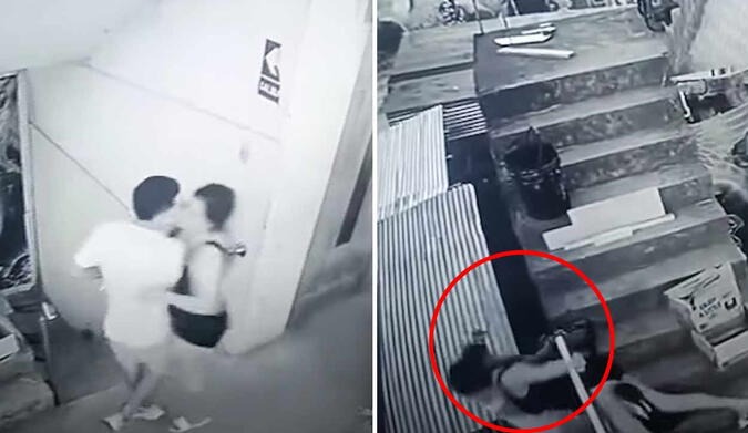 Pareja cae del segundo piso en Huánuco, mujer mue**re y hombre queda herido: cámaras graban el&nbsp;accide**nte