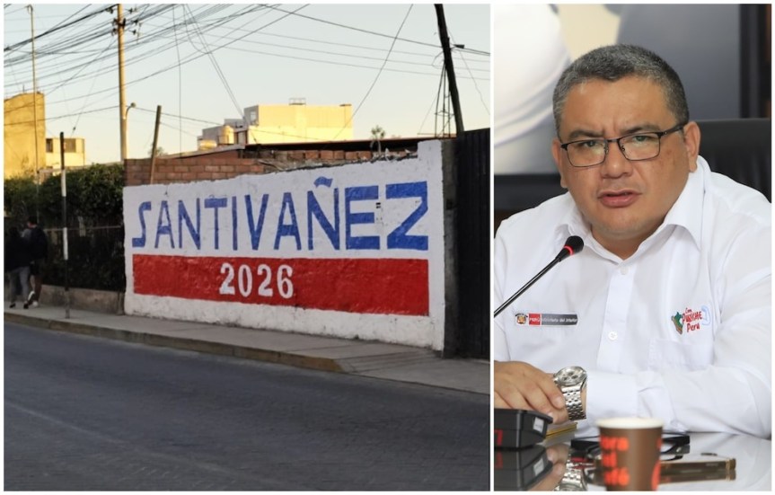 Aparecen en Arequipa pintas que impulsan candidatura de Juan José Santiváñez, exministro y asesor de Dina&nbsp;Boluarte