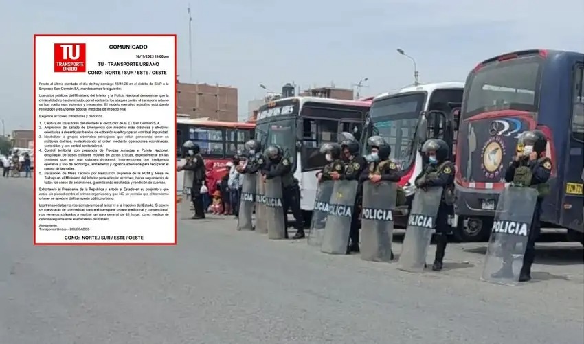 Transportistas advierten paro general de 48 horas por inacción del Estado tras atentado a conductor en SMP: «No nos someteremos al&nbsp;terror»