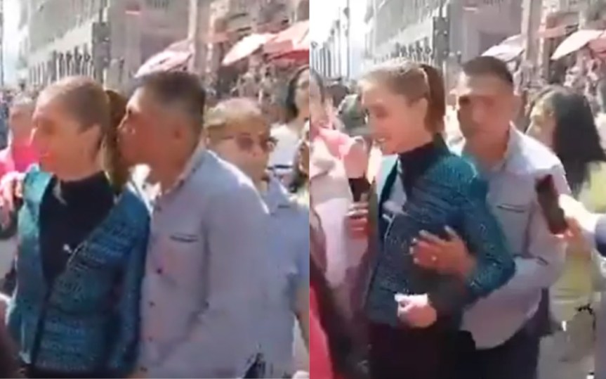 México: Realizan tocamientos indebidos a Claudia Sheinbaum en pleno recorrido por el Centro&nbsp;Histórico