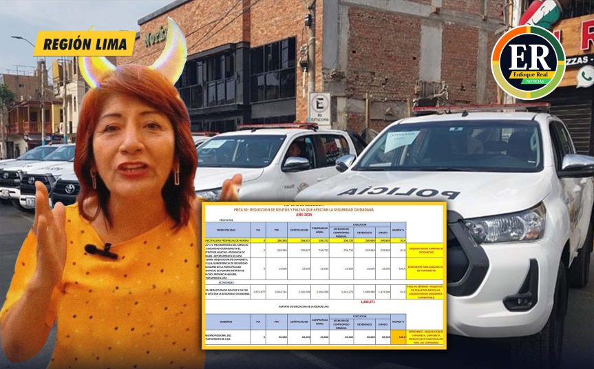 Gobernadora Rosa Vásquez solo destinó 20 mil soles para seguridad en toda la región Lima  