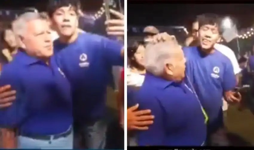 César Acuña: joven le lanza un huevo en la cabeza durante campaña&nbsp;electoral