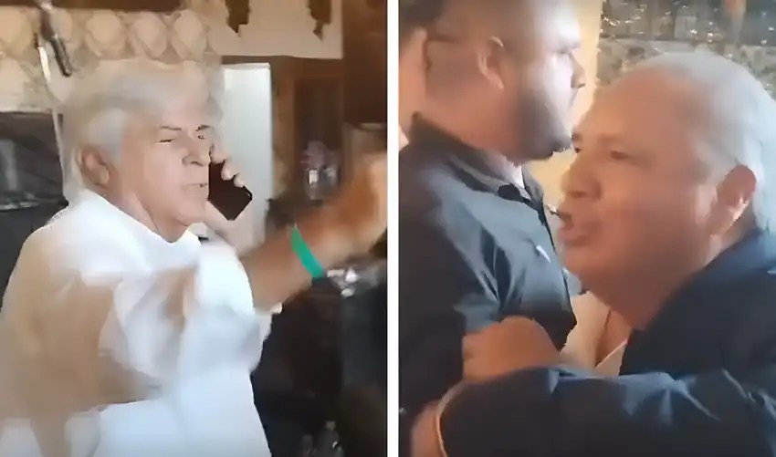 César Sandoval lanza insultos contra Fernando Olivera en restaurante de Trujillo: «Delincuente,&nbsp;corrupto»
