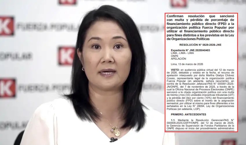 JNE ratifica sanción contra Fuerza Popular por uso indebido de financiamiento público durante el&nbsp;2023